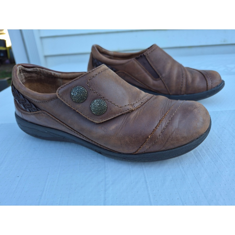 Aetrex Karina Brown Leather Slip On Loafers Shoes DM502WW Womens 7.5-8